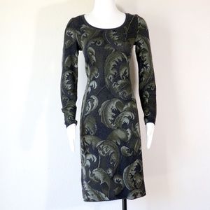 Long sleeve pima cotton knit sweater dress